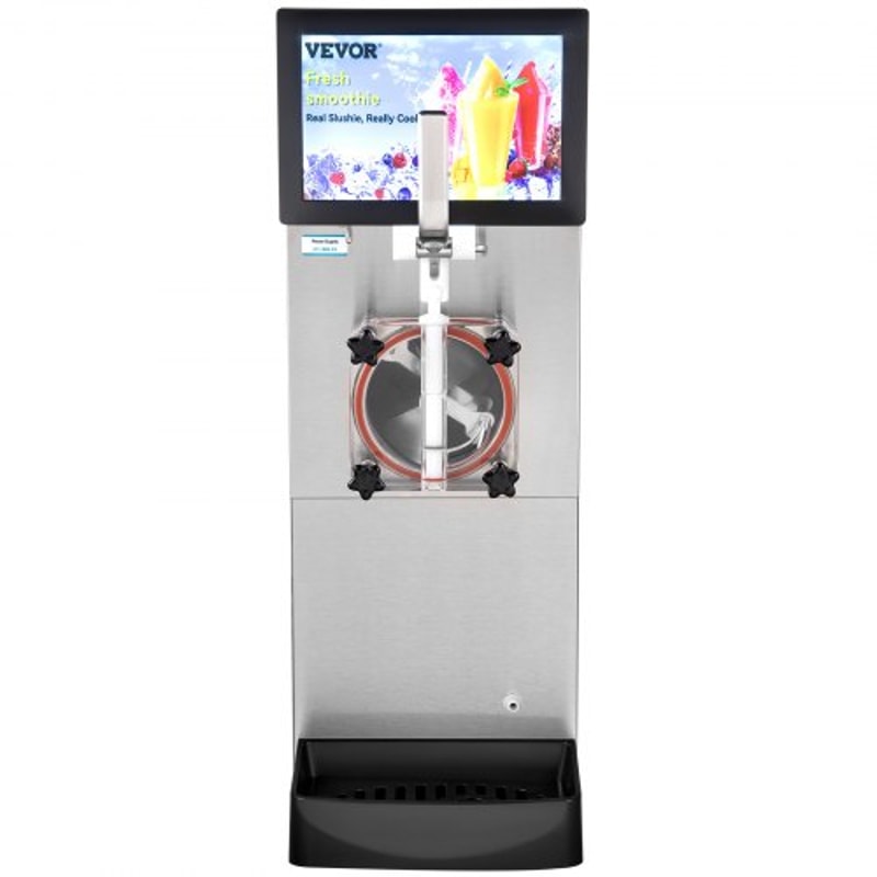 Commercial Slushy Machine Single Bowl, Stainless Steel Margarita Smoothie Frozen Drink Maker with Cool & Freeze Modes