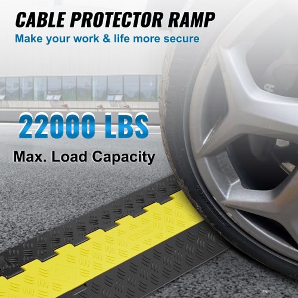 Heavy-Duty Channel Cable Protector Ramp Load TPU Wire Cable Cover Ramp, Durable Cord & Hose Management