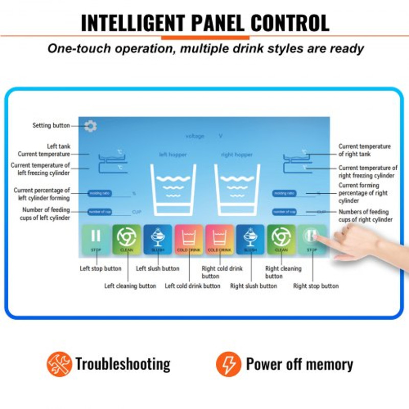 Commercial Slushy Machine, Double Bowl Margarita Machine, Stainless Steel Smoothie & Frozen Drink Maker for Parties