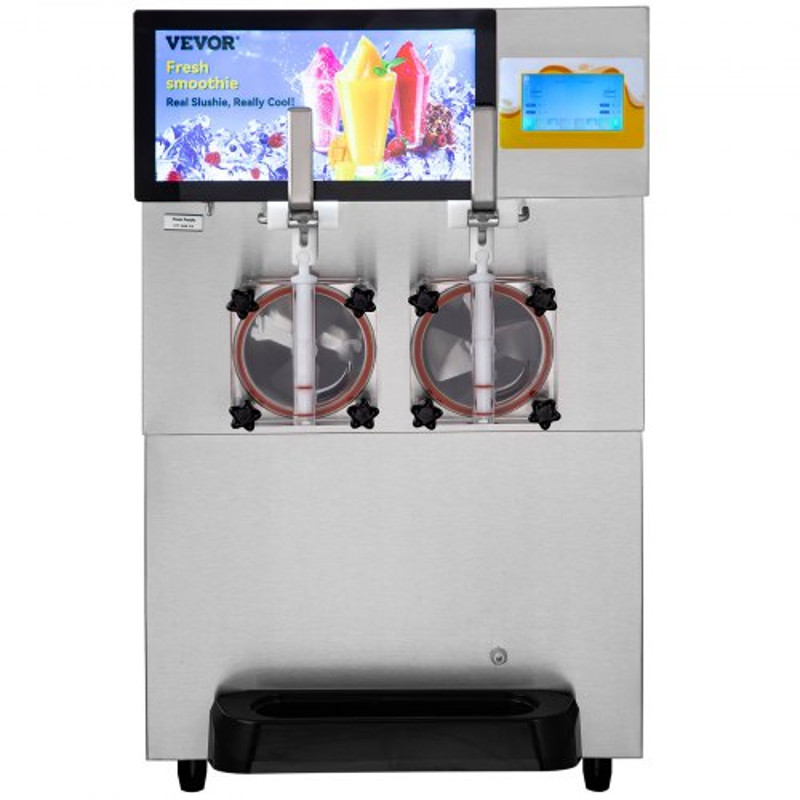 Commercial Slushy Machine, Double Bowl Margarita Machine, Stainless Steel Smoothie & Frozen Drink Maker for Parties