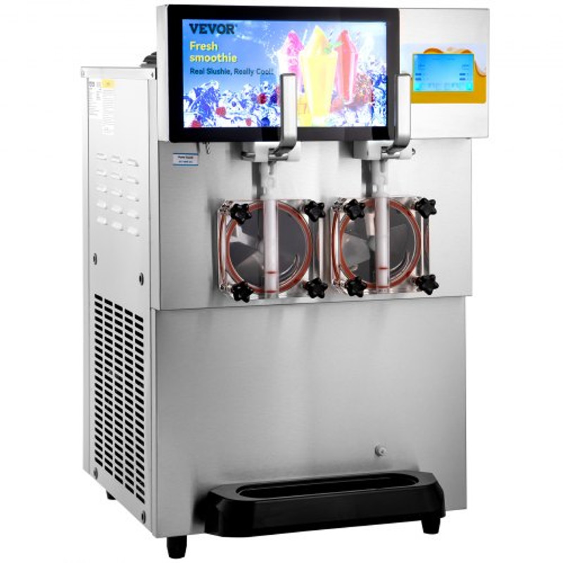Commercial Slushy Machine, Double Bowl Margarita Machine, Stainless Steel Smoothie & Frozen Drink Maker for Parties