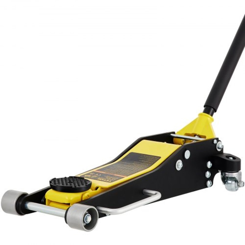 Low Profile Aluminum & Steel Racing Floor Jack, Dual Pistons Quick Lift Pump, Lifting Range