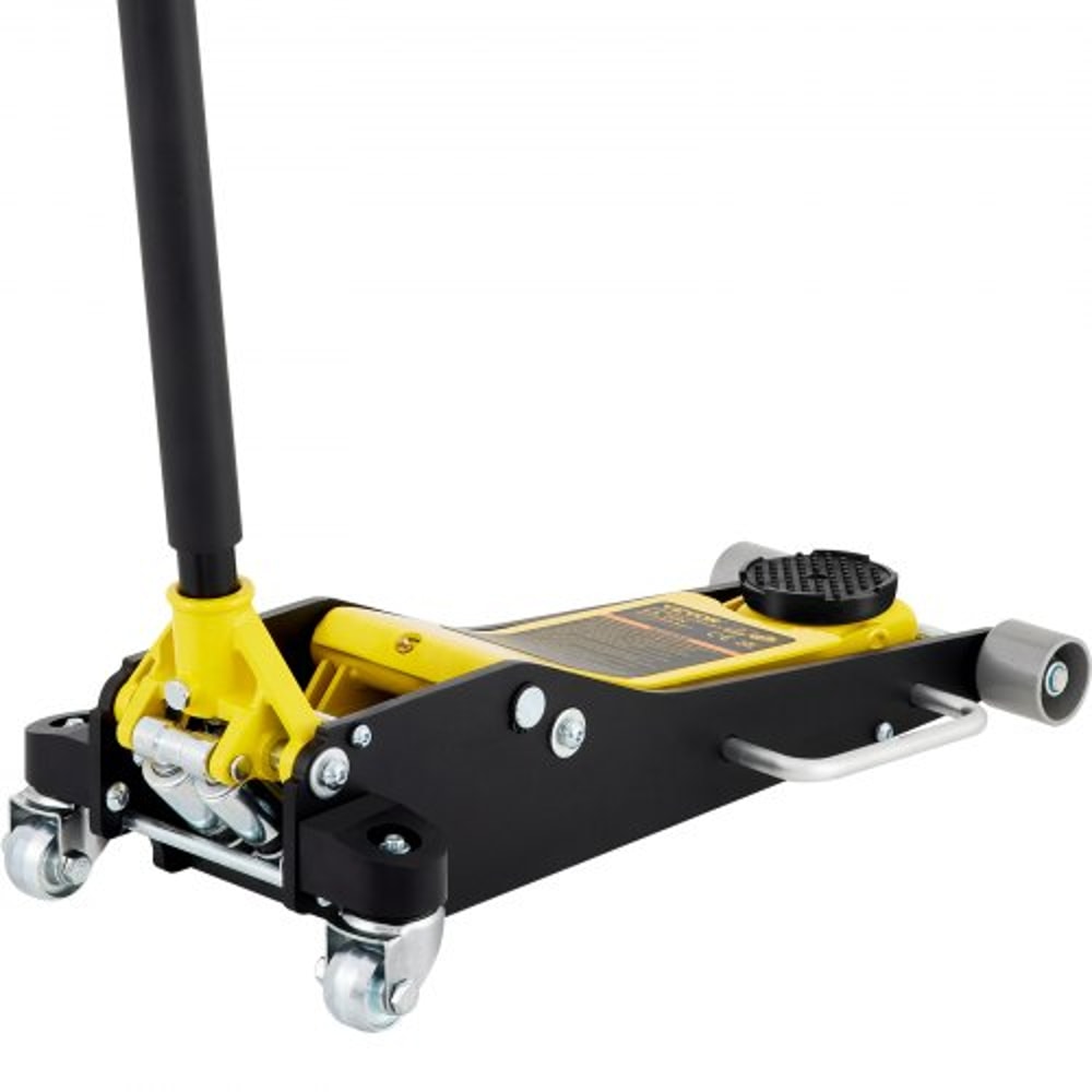 Low Profile Aluminum & Steel Racing Floor Jack, Dual Pistons Quick Lift Pump, Lifting Range