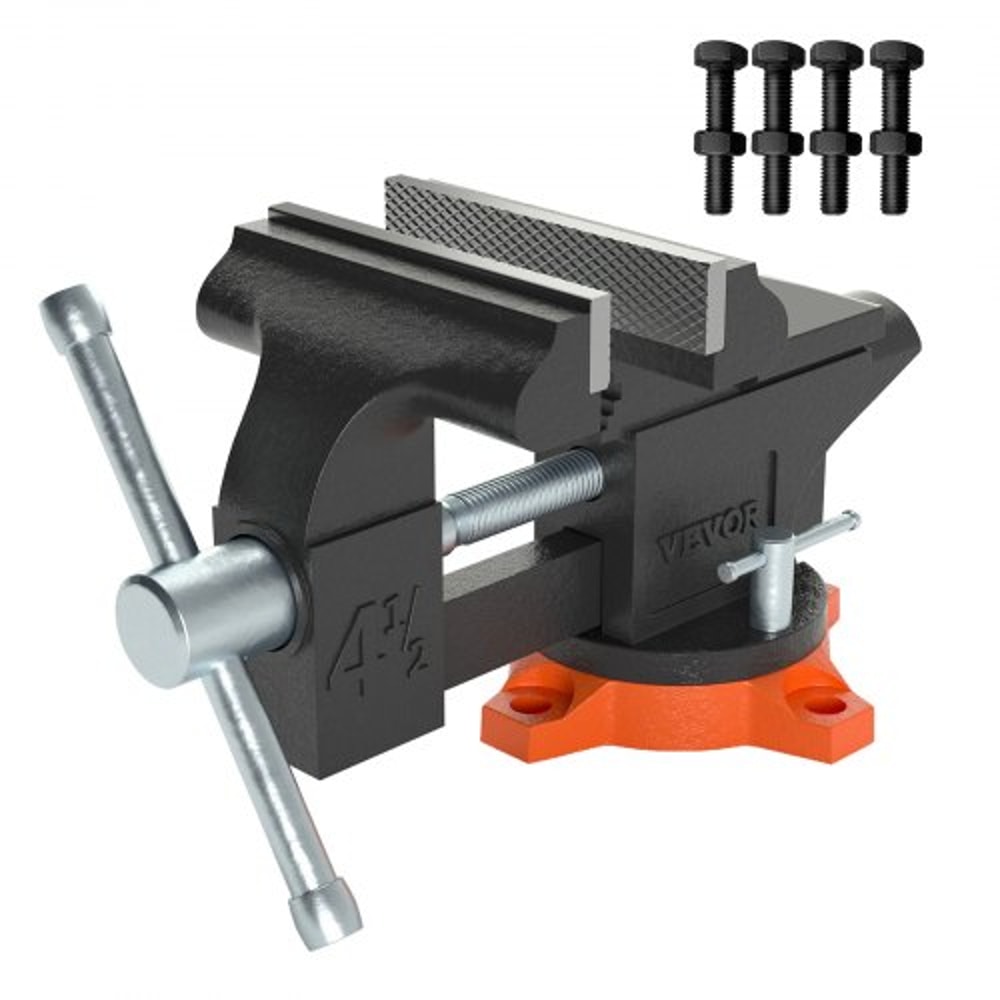 Heavy Duty Bench Vise With Anvil Swivel Base And Multipurpose Jaw 0