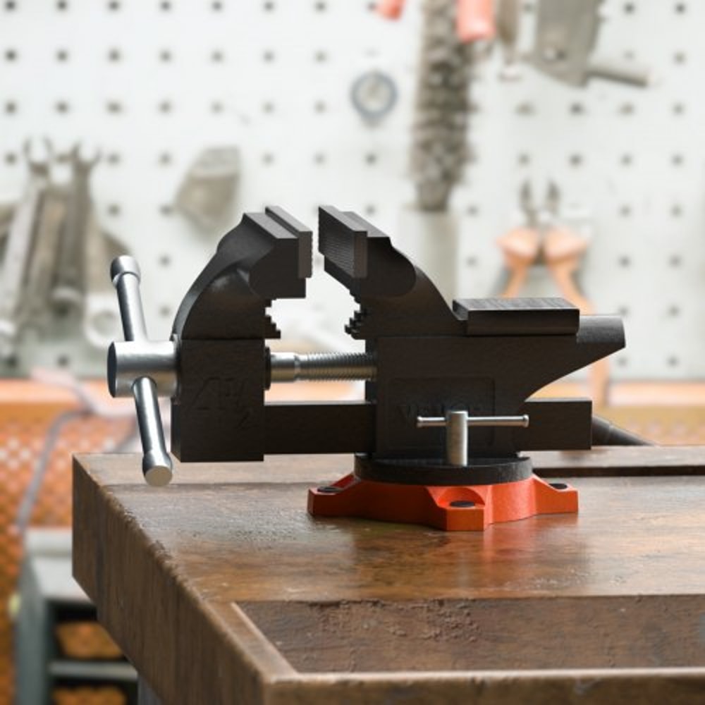 Heavy Duty Bench Vise With Anvil Swivel Base And Multipurpose Jaw 4