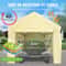 Heavy Duty Car Canopy With Legs Sidewalls Windows Yellow Adjustable Peak Height Car Garage Tent For 2