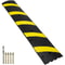 Durable Rubber Traffic Speed Bump Dual Channel Design High Lbs Load Capacity Yellow Reflective Stri 0
