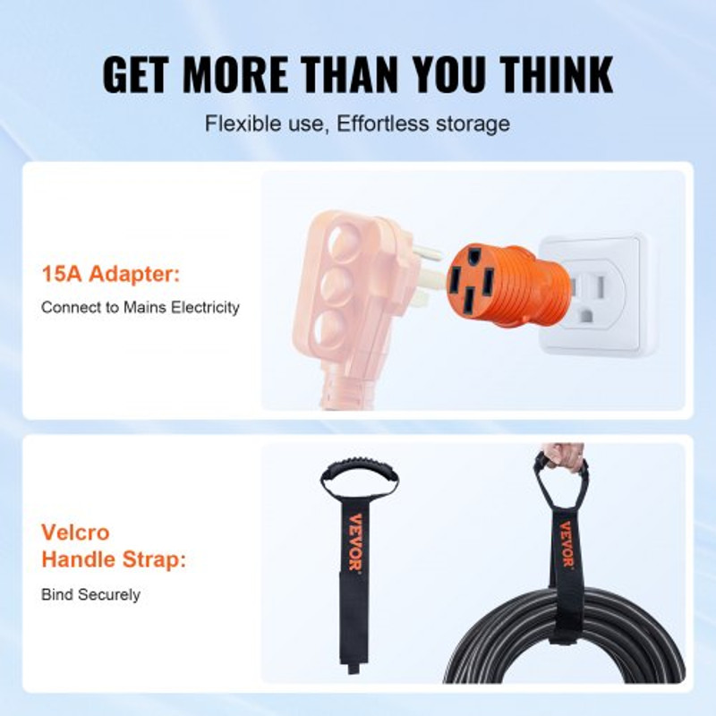 Heavy Duty RV Power Cod Amp NEMA Male Plug With LED Indicator Handle Adapter For Generators Campers 6