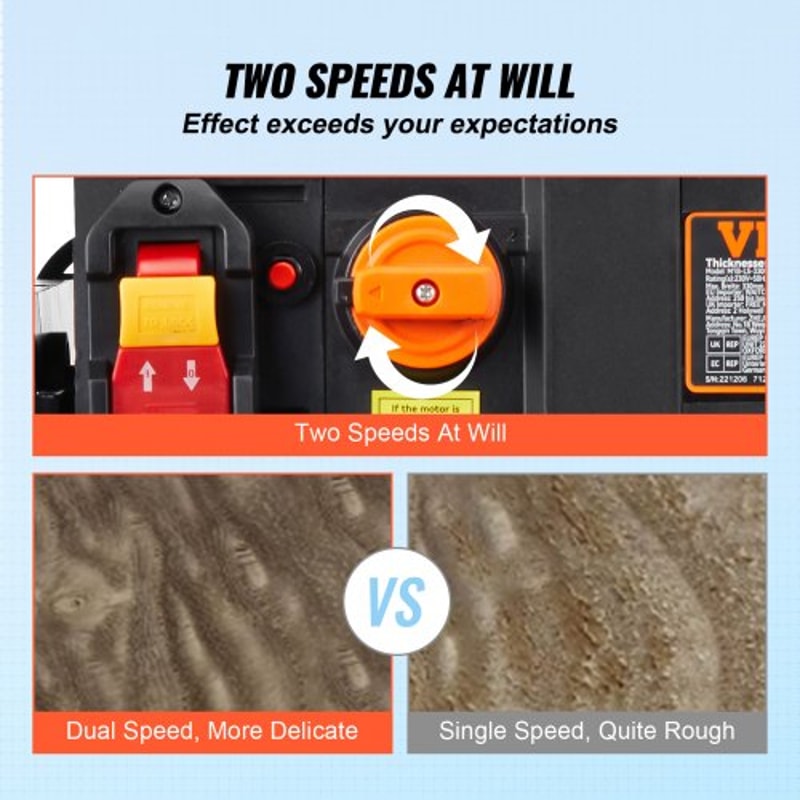 Benchtop Planer Dual Speed ThreeBlade Amp Motor With Extended Input Table 3