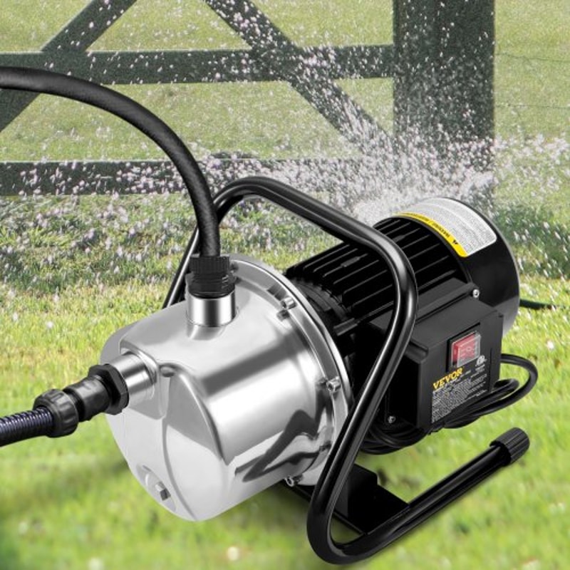 Portable Stainless Steel Garden Jet Pump Shallow Well Pump GPH Height Max Pressure Sprinkle Booster 5