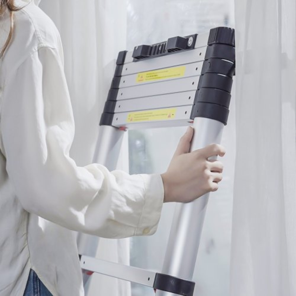 Portable Telescoping Ladder Multipurpose Aluminum Extension Ladder Nonslip Feet High LBS Capacity 6