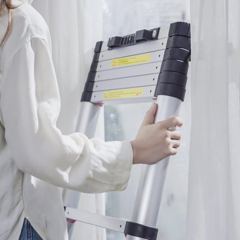 Portable Telescoping Ladder Multipurpose Aluminum Extension Ladder Nonslip Feet High LBS Capacity 6