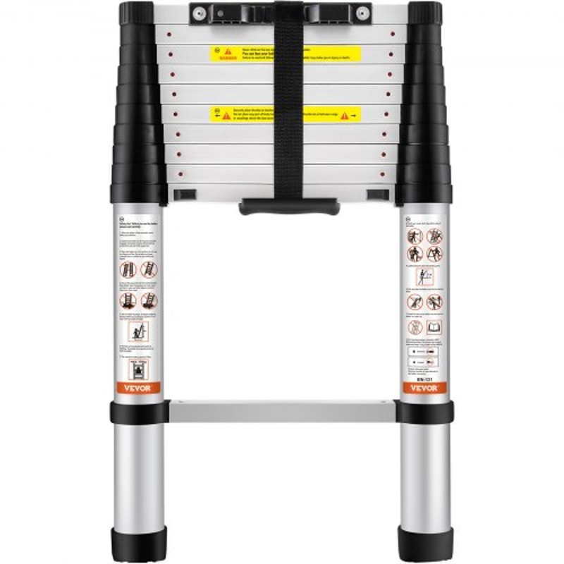 Portable Telescoping Ladder Multipurpose Aluminum Extension Ladder Nonslip Feet High LBS Capacity 9