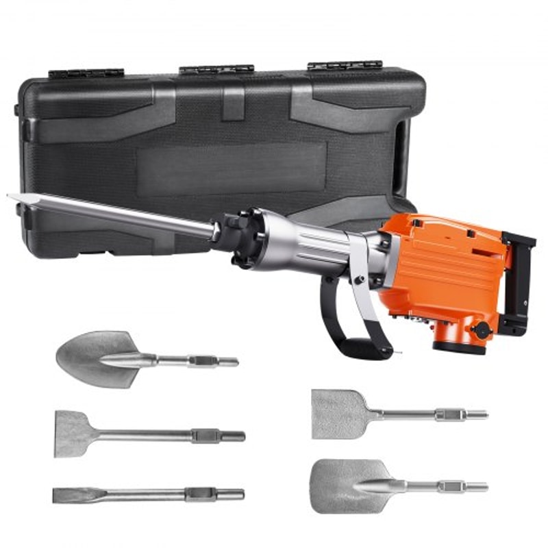 Electric Demolition Jack Hammer Concrete Breaker Heavy Duty With Chisels And Case BPM 7