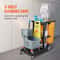 Cleaning Cart With PVC Bag Shelf Plastic Janitorial Trolley High Lbs Capacity Housekeeping Cart 1