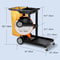 Cleaning Cart With PVC Bag Shelf Plastic Janitorial Trolley High Lbs Capacity Housekeeping Cart 7