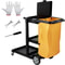 Plastic Housekeeping Cart Shelf Commercial Janitorial Cart High Lbs Capacity PVC Bag With Cover 0