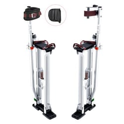 adjustable aluminum tool stilts for drywall painting taping with protective knee pads silver non-slip work stilts