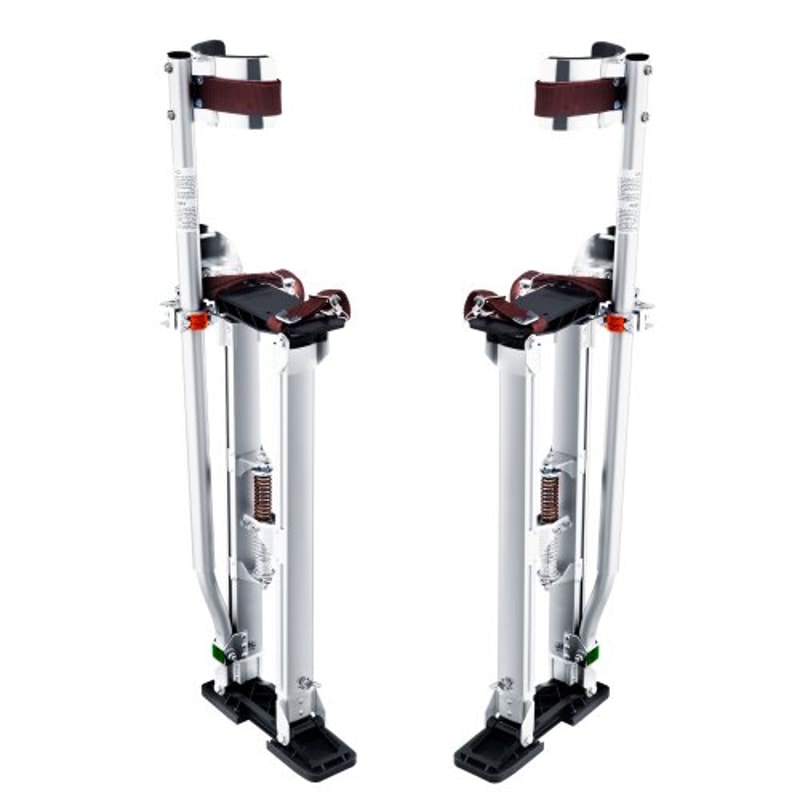 Adjustable Aluminum Tool Stilts For Drywall Painting Taping With Protective Knee Pads Silver Nonsli 8