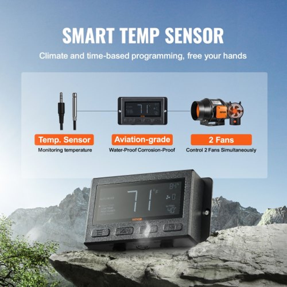 Inline Duct Fan CFM With Temperature Humidity Control Quiet ECmotor Exhaust Fan For Cooling Grow Te 4