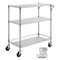 Metal Rolling Cart With Tiers High LBS Capacity Steel Service Cart On Wheels Adjustable Shelves Wit 0