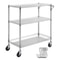 Metal Rolling Cart With Tiers High LBS Capacity Steel Service Cart On Wheels Adjustable Shelves Wit 0