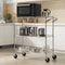 Metal Rolling Cart With Tiers High LBS Capacity Steel Service Cart On Wheels Adjustable Shelves Wit 3