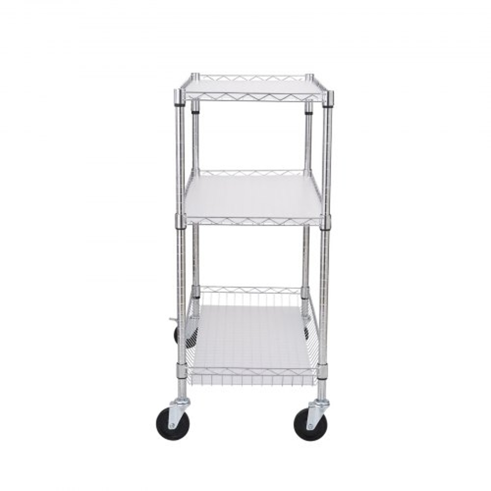 Metal Rolling Cart With Tiers High LBS Capacity Steel Service Cart On Wheels Adjustable Shelves Wit 7