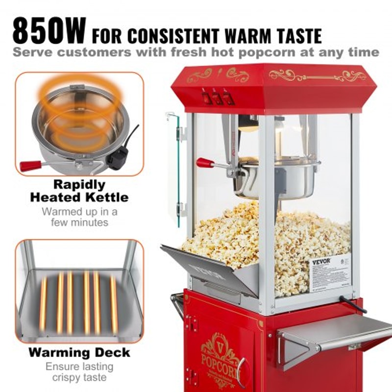 Popcorn Popper With Cart Red Cups Popcorn Maker 1