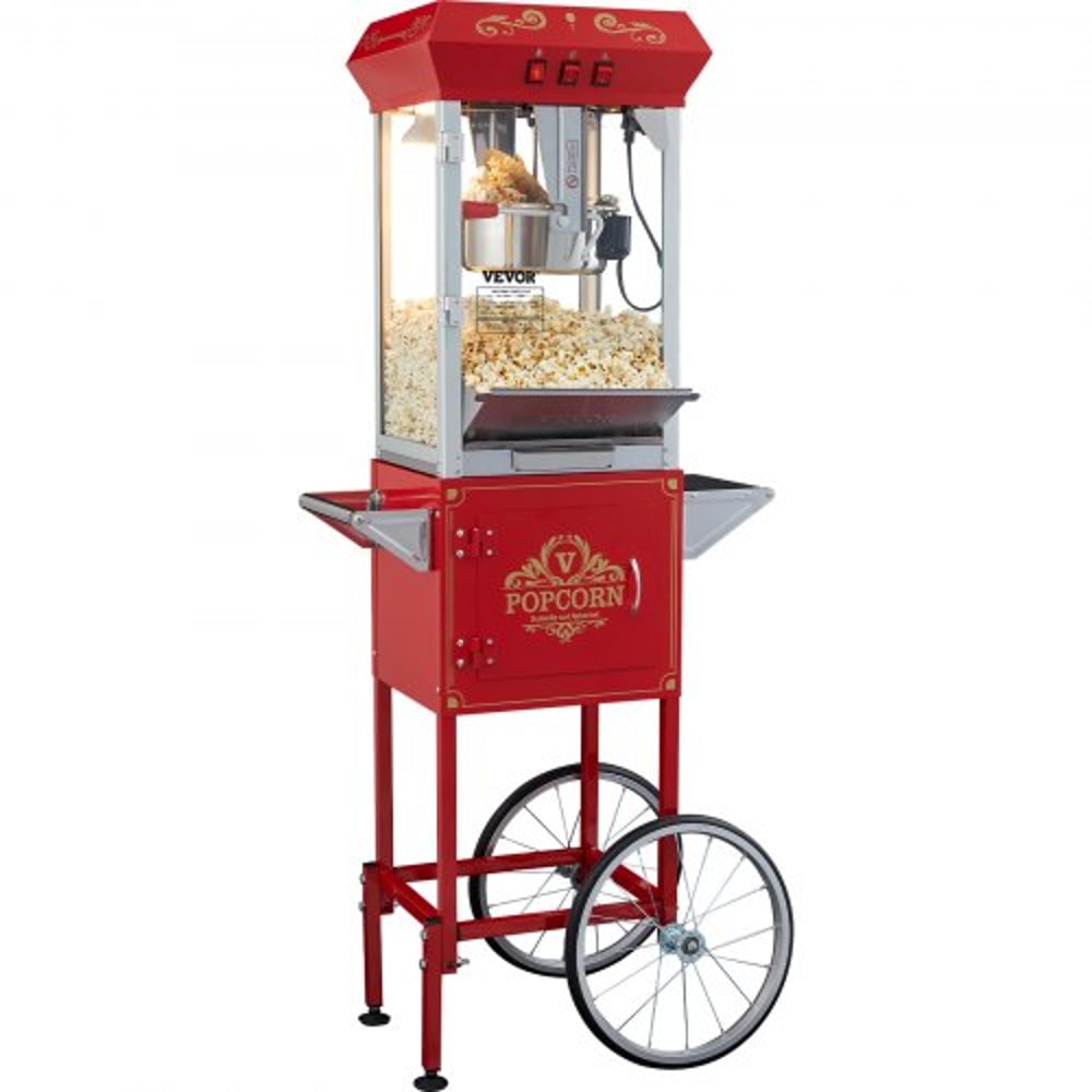Popcorn Popper With Cart Red Cups Popcorn Maker 8