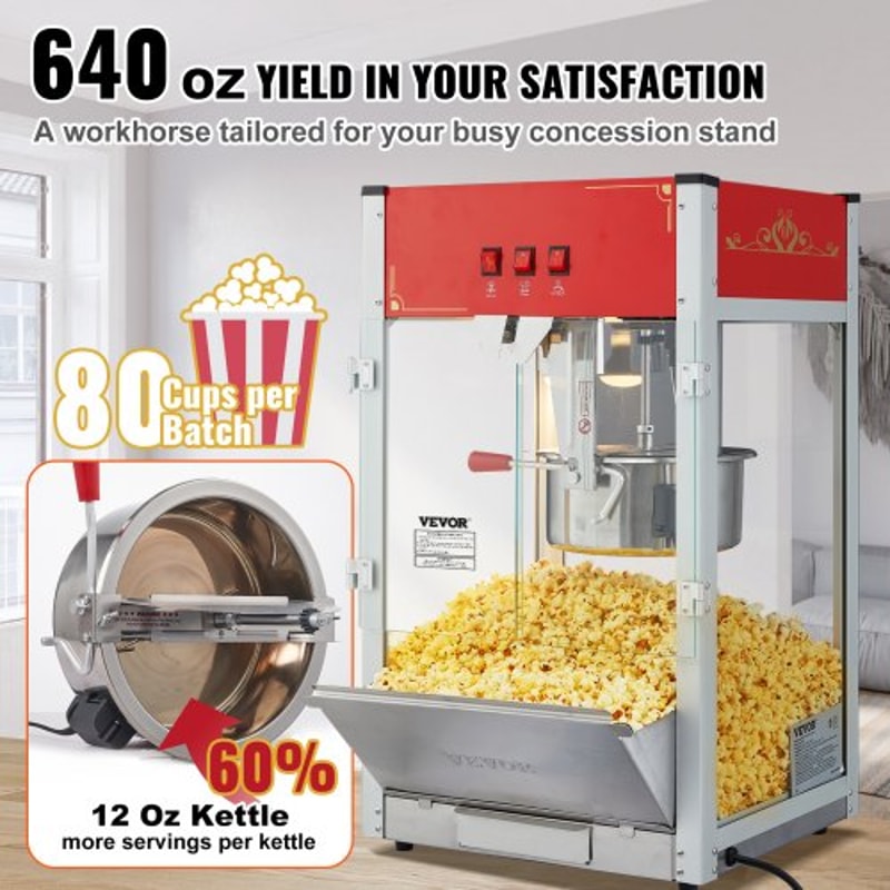 Popcorn Popper Machine Countertop Popcorn Maker Tempered Glass Popcorn Maker With Stainless Steel S 3