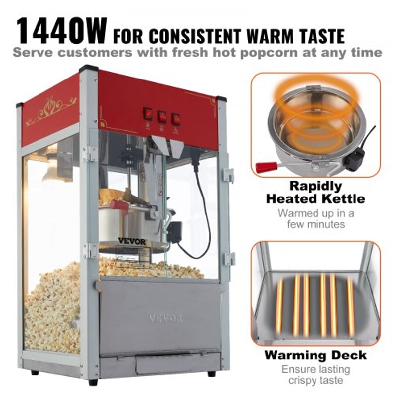 Popcorn Popper Machine Countertop Popcorn Maker Tempered Glass Popcorn Maker With Stainless Steel S 2
