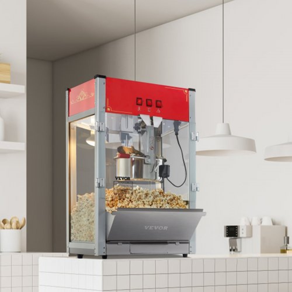 Popcorn Popper Machine Countertop Popcorn Maker Tempered Glass Popcorn Maker With Stainless Steel S 6