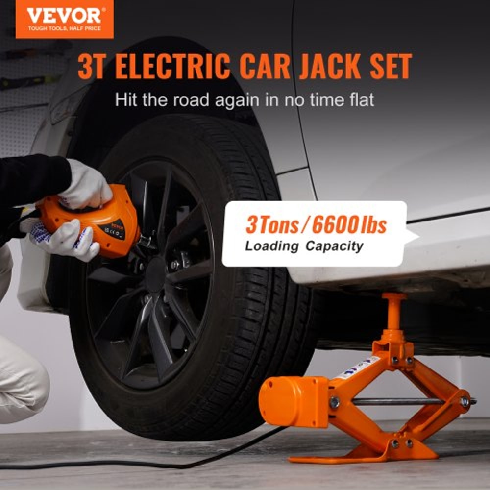 Portable Hih Lbs Scissor Jack With Electric Impact Wrench Electric Car Jack With Remote Control And 1