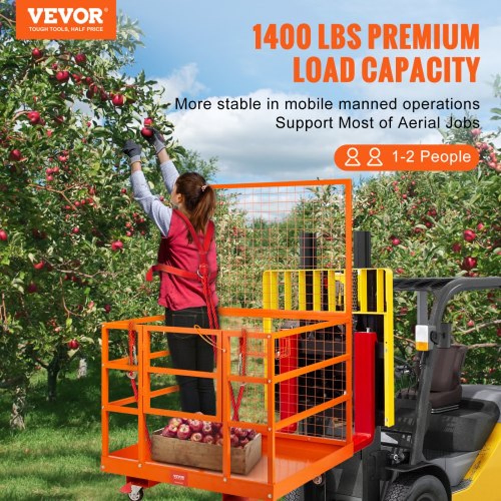 High Load Capacity Forklift Work Platform Forklift Safety Cage With Safety Harness Lock Dual Nonsli 1