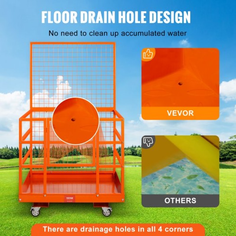 High Load Capacity Forklift Work Platform Forklift Safety Cage With Safety Harness Lock Dual Nonsli 2