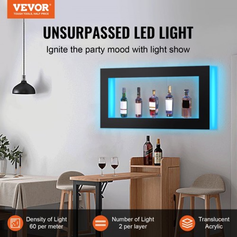 LED Liquor Bottle Display Shelf RGB Bar Shelf With App Remote Control 1