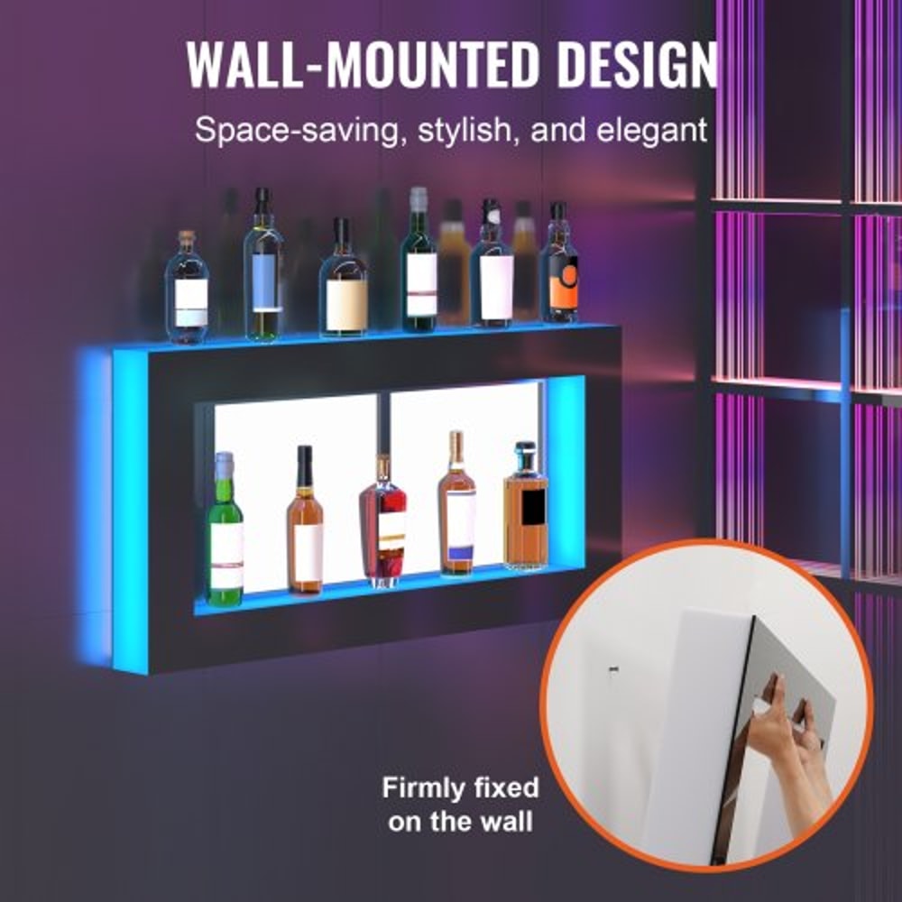 LED Liquor Bottle Display Shelf RGB Bar Shelf With App Remote Control 2