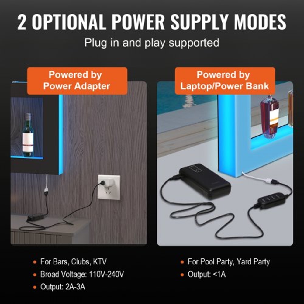 LED Liquor Bottle Display Shelf RGB Bar Shelf With App Remote Control 4