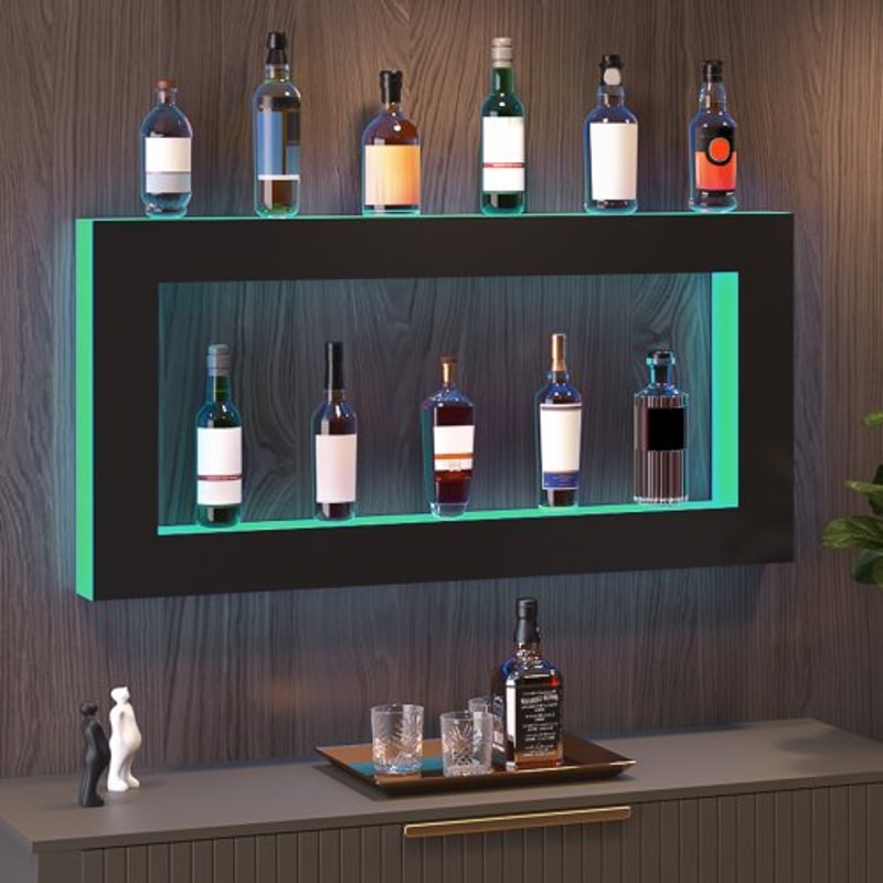 LED Liquor Bottle Display Shelf RGB Bar Shelf With App Remote Control 6
