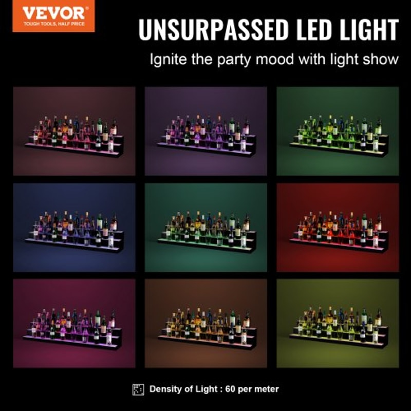 LED Liquor Bottle Display Shelf With App Control Acrylic Bar Stand 2