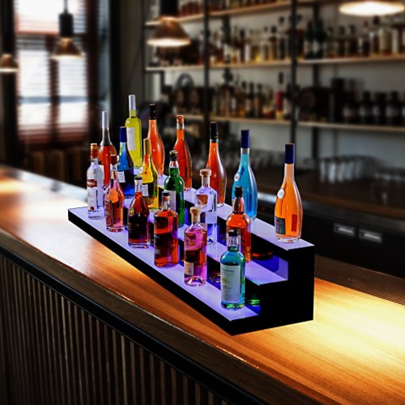 LED Liquor Bottle Display Shelf With App Control Acrylic Bar Stand 3
