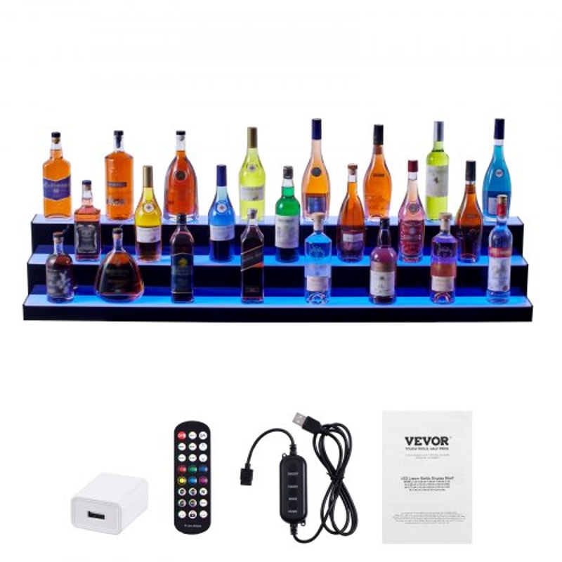 LED Liquor Bottle Display Shelf With App Control Acrylic Bar Stand 8