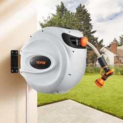 retractable hose reel wall mounted with auto rewind and swivel nozzle system