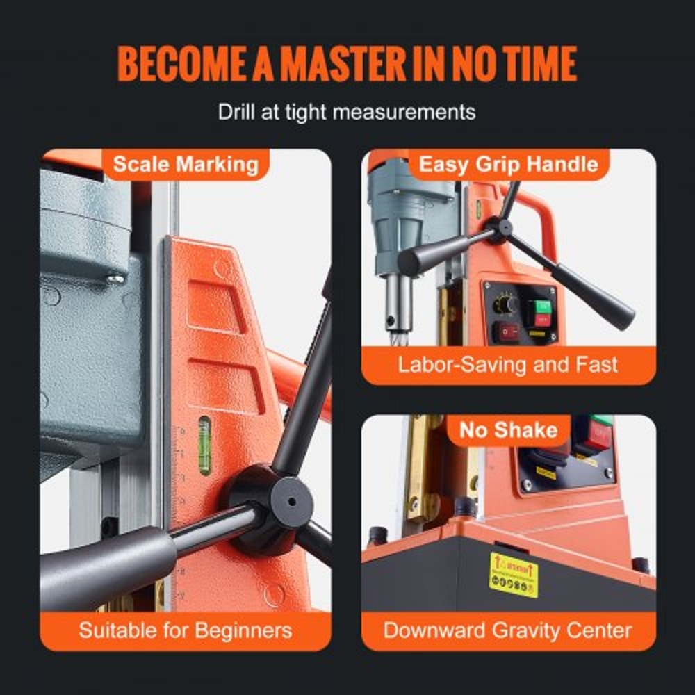 Magnetic Drill Press With Base Portable Mag Drill Machine For Metal Boring 5
