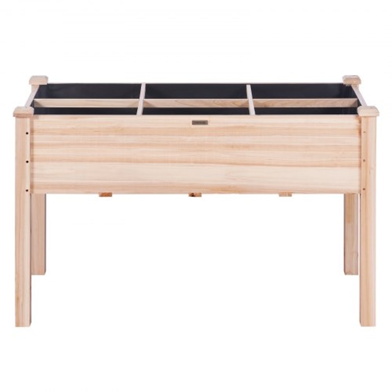 Elevated Wooden Raised Garden Bed Planter Box With Drainage And Storage For Outdoor Vegetable Garde 10