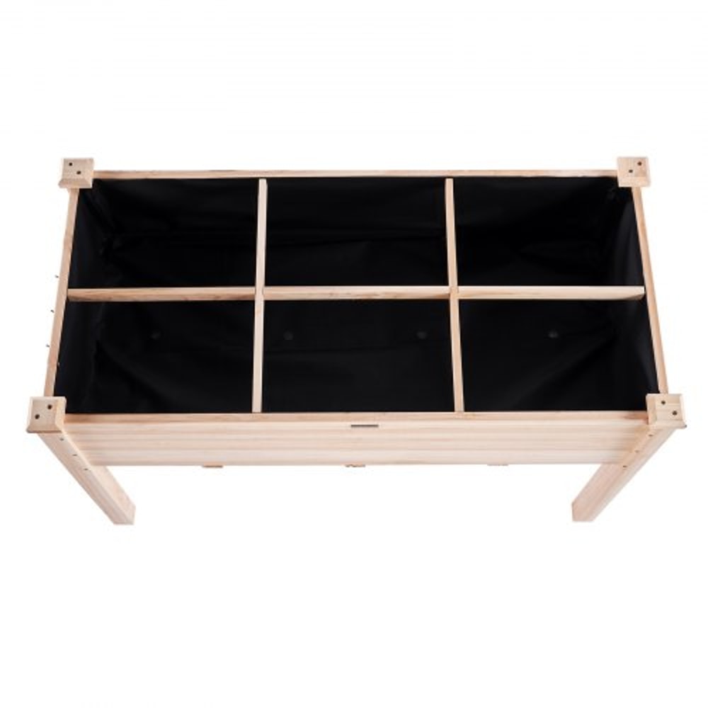 Elevated Wooden Raised Garden Bed Planter Box With Drainage And Storage For Outdoor Vegetable Garde 9