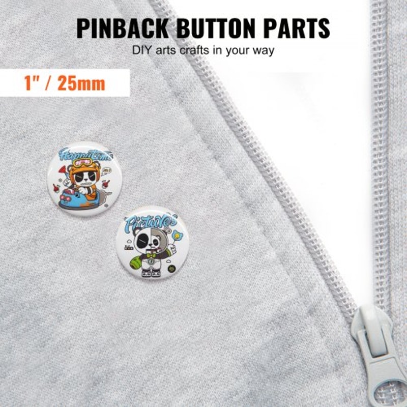 Button Maker Supplies Kit Button Maker Parts DIY Pin Back Buttons Badge Making Refill Set 5