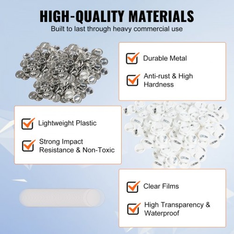 Button Maker Supplies Kit Button Maker Parts DIY Pin Back Buttons Badge Making Refill Set 4