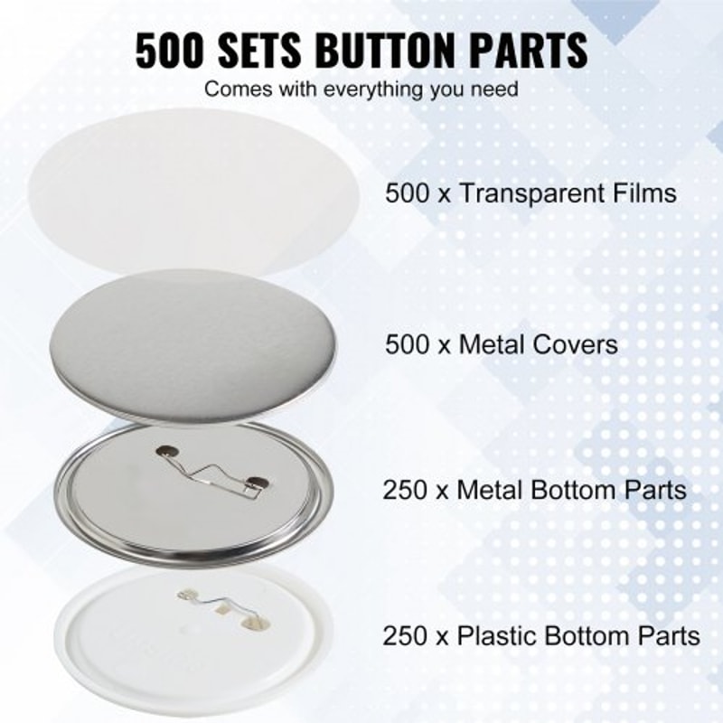 Button Maker Supplies Kit Pin Back Parts For DIY Badge Making 4
